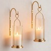 Walasis Gold Candle Sconces Set of 2, with Hurricane Glass