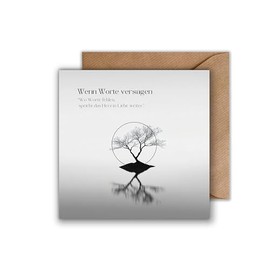 WBdesignz Mourning Card with Envelope - Memorial Card with Saying Lonely Tree Island Lake Water Condolence Card Sympathy Card Sympathy Funeral Sympathy Funeral Sympathy (125 x 125 mm)