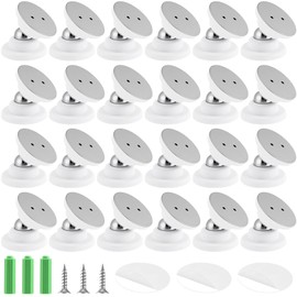 Otoolling 24 Pack Door Stoppers RV Magnetic Door Stop Catch Heavy Duty Stainless Steel Stoppers Holding Stopping Keep Open RV Holder with Tapes for Wall Floor Mounting No Drilling Stop(White)