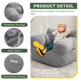 HIGOGOGO Giant Bean Bag Chairs,Big Comfy Chair Sofa for Bedroom Living Room, Large Lazy Bean Bag Chair with Pocket Armrests for Gaming