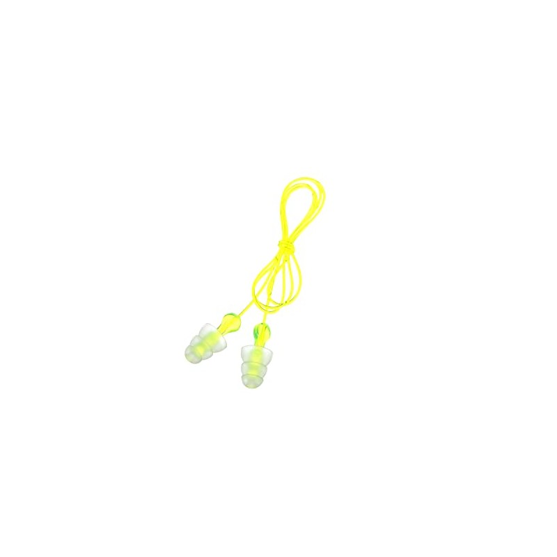 3M 3M Tri-Flange Earplugs P3000, Corded, 100 Pairs