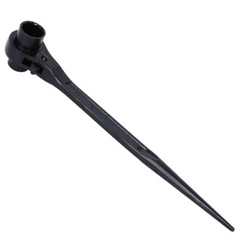 TOCHUN 19mm x 24mm Double Ended Socket Ratcheting Podger Scaffold Spud Wrench-12 Point Hexagon Scaffold Podger Ratchet Spanner
