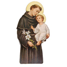 Sacra Famiglia Saint Anthony & Baby Jesus - Wooden Fridge Magnet