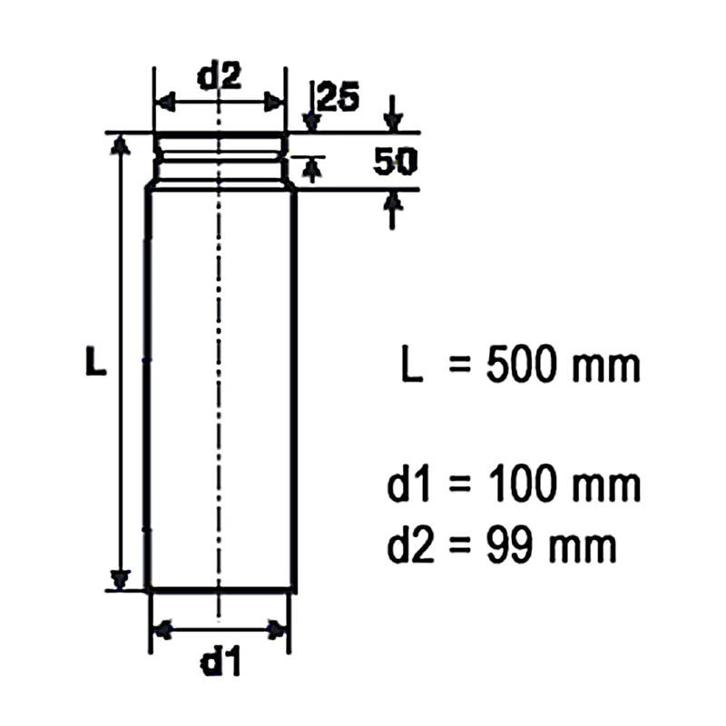 RAIK 10021003 Pellet Pipe/Stove Pipe 100 mm – 250 mm