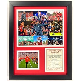 Jürgen Klopp | Liverpool F.C. Farewell | Anfield Collectible | Liverpool Football Club Memorabilia | Legends Never Die | Framed Double Matted Photo Collage | 12"x15" | (Mosaic)