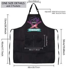 MBMSO Funny Chefs Aprons for Men Women Chef Kitchen Cooking Apron with Pockets Cooking Lover Gift Cooking Is My Therapy Apron, Cooking Therapy Apron-b, Standard