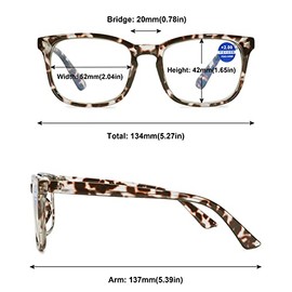 MAGIMODAC Blaulichtfilter Lesebrille gro√ü Damen Herren Computerbrille Lesebrillen Sehhilfe Brille Computer-Lesebrillen mit/ohne St√§rke (Leopard, 3.50)