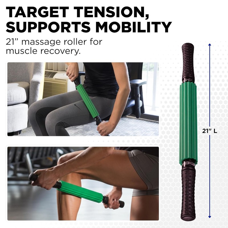 Theraband 13076 Muscle Roller Stick for Self-Myofascial Release, Deep Tissue