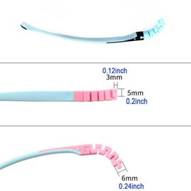 1 Pair Child Eyeglass Arms Glasses Replacement Temple Silicone Frame Legs (Black Blue)