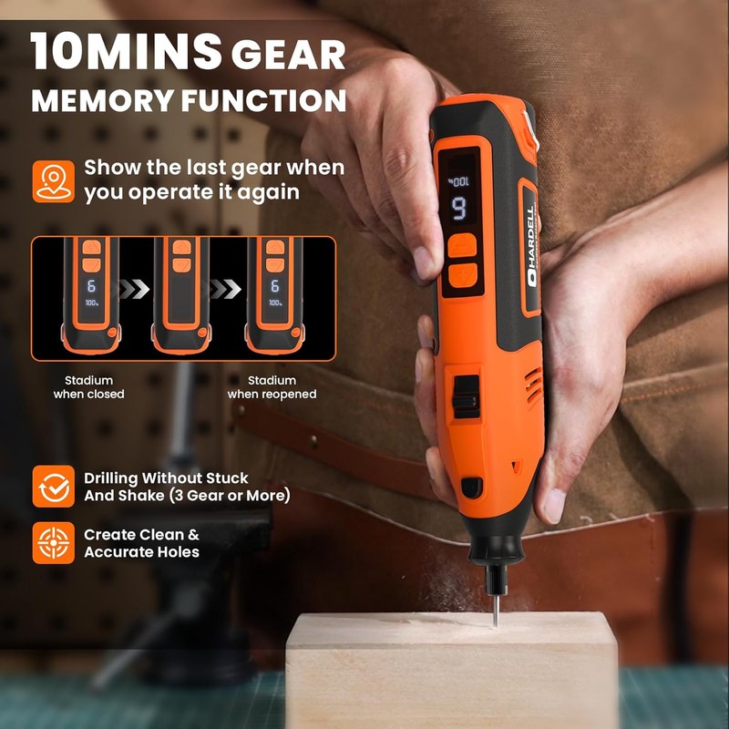 HARDELL Cordless Rotary Tool 12V, 6 Speed Power Rotary Tool