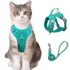 Cat Harness and Leash Set for Walking Escape Proof for Small Large cat Kitten Harness with ID tag Pocket (Blue,XXS)
