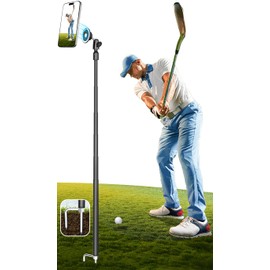 Charchendo 57" Extendable Golf Monopod Selfie Stick - Magnetic Phone Holder for Golf Swing Analysis, Putting Recording and Training Aid, Portable Travel Tripod Stand with Ground Spike, for MagSafe