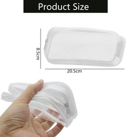 2 PCS Clear Pencil Case,Makeup Toiletries Bag Pencil case,Transparent Waterproof Zippered Portable Storage Pouch, Waterproof PVC Pencil Bags and Exam Pen Bag for Stationery Cosmetics Storage