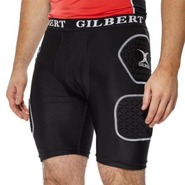 Gilbert Protective Shorts Rugby Body Armour - Senior - Black - 2X Large