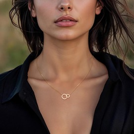 Canaria Italian 10kt Yellow Gold Interlocking-Circle Necklace. 16 inches