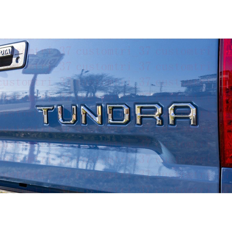 CALI TOP INC Chrome Black 3D Raised Tailgate Inserts Letters