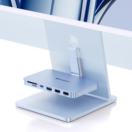 Minisopuru Accesorios iMac - Hub USB C para iMac 24" 2021/2023 con USB 3.2 10Gbps, adaptador USB iMac compatible con iMac 24 M1/M3 y Studio Display 27", azul (sin puerto SSD)