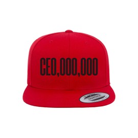 C000,000 Flat Bill Snapback Hat - Fitted Cap for Men with High Crown & Structured Panels - Stylish Snapback for Men Ideal for Any Occasion with Adjustable Fit- Raise Your Look with Modern Hat (Red)