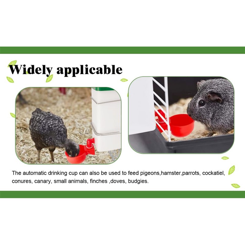 1L Hanging Chicken Drinker with Cup and Holder, Automatic Drinking