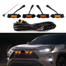 LED Grille Lights Compatible with Toyota RAV4 2019 2020 2021 2022 2023 2024 Front Grille Lights for Rav4 Accessories Hybird LE XLE SE XSE Limited (White)