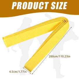 JAWUZ Judo Belt, 260 cm, Judo Karate Belt, Martial Arts, Karate, Judo Cotton, Taekwondo Belts, Professional Karate Aikido Belt for Children and Adults, Martial Arts Belt (Yellow)