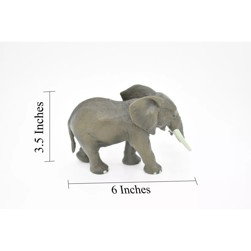 Deshen Du Elephant Toy, African, Model, Figure, Educate, Realistic Rubber