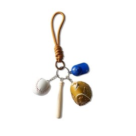 KoiKoiii Baseball Keychain, Cute Bag Charm, Stylish Glove Keychain Ring, Pair Keychain, Couple, Sports Keychain, Car Decoration, Smiling Face Keychain, E "Baseball-Hat"