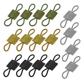 XINGSUI Pack of 16 Elastic Webbing, Tactical Retainer Outdoor Tool, Tactical Backpack Vest Molle System Accessories, for Bottles, Antenna Stick Tube and Various (4 Colours)