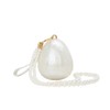 DONGSUO Pearl Effect Evening Clutch, Oval Acrylic Handbag with Beaded