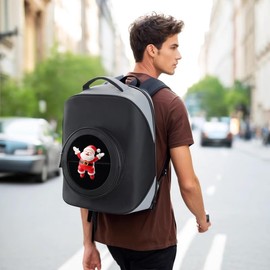 Missyou 3D Hologram Fan Led Backpack,16.1" 3D Hologram Projector Advertising Commercial TVs & Displays with Cover, 700 Video Library and Remote for Business Store Signs,Bar,Casino,Christmas tree,Party