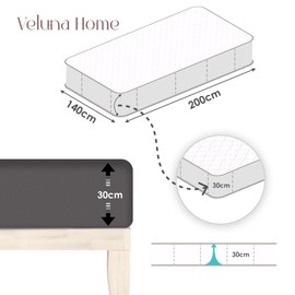 Veluna Home Premium Fitted Sheet 140 x 200 cm - Anthracite - 100% Cotton Fitted Sheet 150 g/m², Oeko-Tex Certified, Jersey Flat Sheet, Fitted Sheet, Mattress Height up to 30 cm