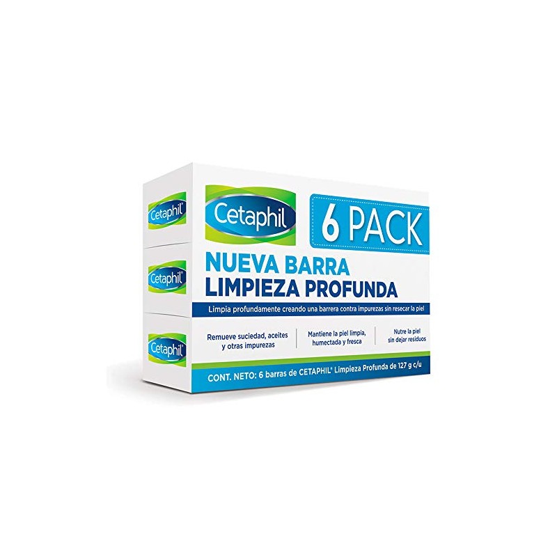 Cetaphil Limpieza Profunda, Paquete con 6 Barras de 127g c/u