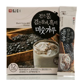 Damtuh Black Multigrain Misugaru Traditional Korean Meal Replacement Powder Drink Mix – Healthy Breakfast Korean Multigrain Drink 12 Sticks (20g each)