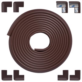 Arinbeb Foam Corner Protector Edge and Corner Guard, with 12.5 feet Length Foam Safety Bumpers, Baby Proofing Safety Table Corner Protectors (Coffee 12.5ft)