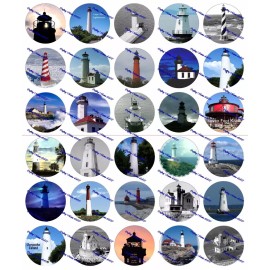 Crafting Mania LLC 30 Precut 1" Light House Images Set 1