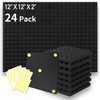 Focusound 24 Packs Acoustic Foam Panels Pyramid 2" X 12"