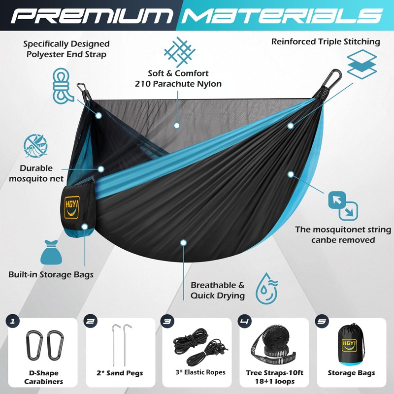 Camping Hammock Mosquito Net,Double & Single Portable Hammocks Hammocks with