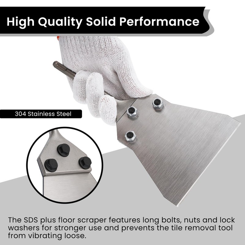 Anfrere 5 Inch SDS Plus Floor Scraper with Spare Bolts