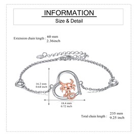 YAFEINI Animal Bracelet Sterling Silver Sloth Highland Cow Penguin Hummingbird Red Panda Axolotl Bracelet Animal Jewellery for Women, Silver, Not known.