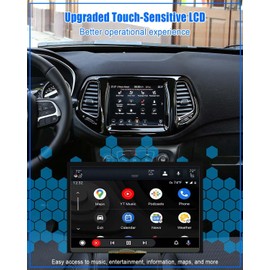 AUGREX 7" Uconnect LCD Touch Screen Radio Navigation Fit for Jeep Compass 2017 2018 2019 2020, LCD Monitor Digitizer Radio Navigation Replaces TDO-WXGA0700K00033-V2, TDO-WXGA0700K00057-V1