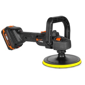 WEN 20V Max Cordless 7-Inch Variable Speed Rotary Polisher and Waxer Kit with 4Ah Battery, Charger, and Polishing Pads (20877)