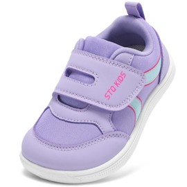 STQ KIDS Children's Barefoot Shoes Wide Children's Shoes Boys and Girls with Velcro Fastening Lightweight Slippers for Nursery, light purple, 24 EU wide