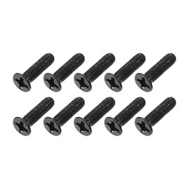 METALLIXITY 150pcs M3 x 12mm Phillips Flat Head Screws Carbon Steel Machine Screws for Eyeglass Watch Small Electronics Black