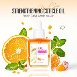 CHUCHU Nail Strengthener - Orange Scent Nail Repair Growth Moisturizing Treatment - Natural Jojoba Vitamin B & E Cuticle Oil for Dry Cracked Nails