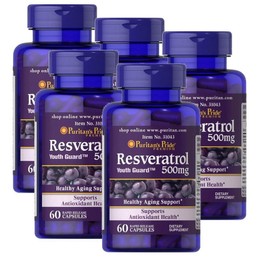 Puritans Pride Resveratrol 500mg Capsules Puritans Pride Resveratrol, 5 units, 60 tablets / 퓨리탄스프라이드 레스베라트롤 500mg 캡슐 Puritans Pride Resveratrol, 5개, 60정