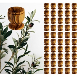 Holy Land Market Olive Wood Small Chalice or Goblet/Wine or Communion Church Cups (1.6 Inches High 0.2 oz) (50 Small Cups)