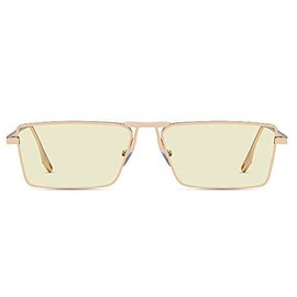 meSmart Ladyram Vintage Square Men's Women's Metal Frame Sunglasses Stylish Y2k Small Steampunk y2k steam punk, green (light green)