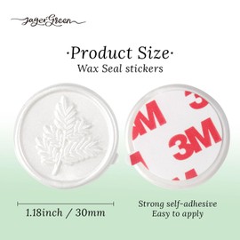 JAGERGREEN Wax Seal Stickers for Wedding Invitation, 24 Pcs White Self Adhesive Sealing Wax Sticker, Envelope Seal Stickers with Olive Branch Pattern for Envelopes Sealer, Gifts Wrapping, Christmas