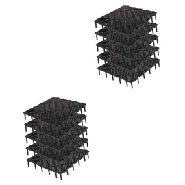 Kisangel 2sets Aquarium Floor Filter Fish Tank Filter Plate Black PVC Easy to Install Great for Large Fish Tanks 10pcs*2