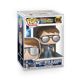 Epic Collectibles Back to The Future - Marty McFly with Glasses Vinyl Figure Collectibles Bundle with Compatible Funko Pop Box Protector